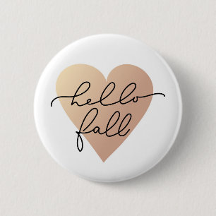 Macaron Rond 5 Cm Hello Fall Love Heart