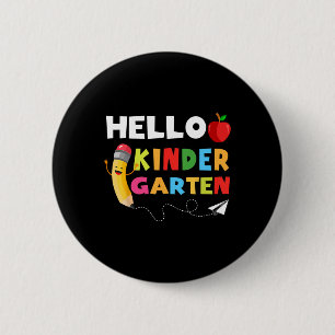 Macaron Rond 5 Cm Hello Kindergarten Team Kindergarten Retour à l'éc