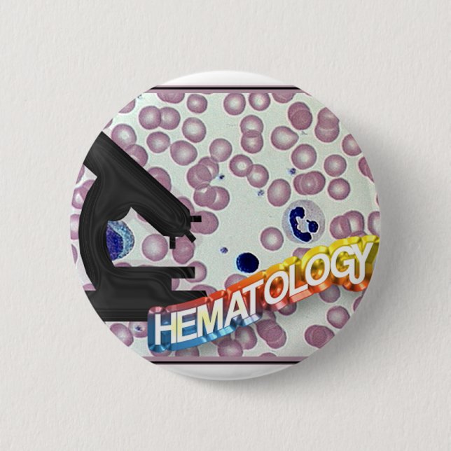 Macaron Rond 5 Cm HÉMATOLOGIE - technologie Médicale - laboratoire (Devant)
