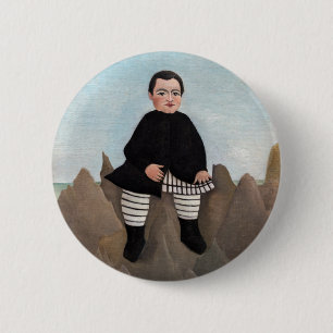 Macaron Rond 5 Cm Henri Rousseau - Garçon sur les rochers