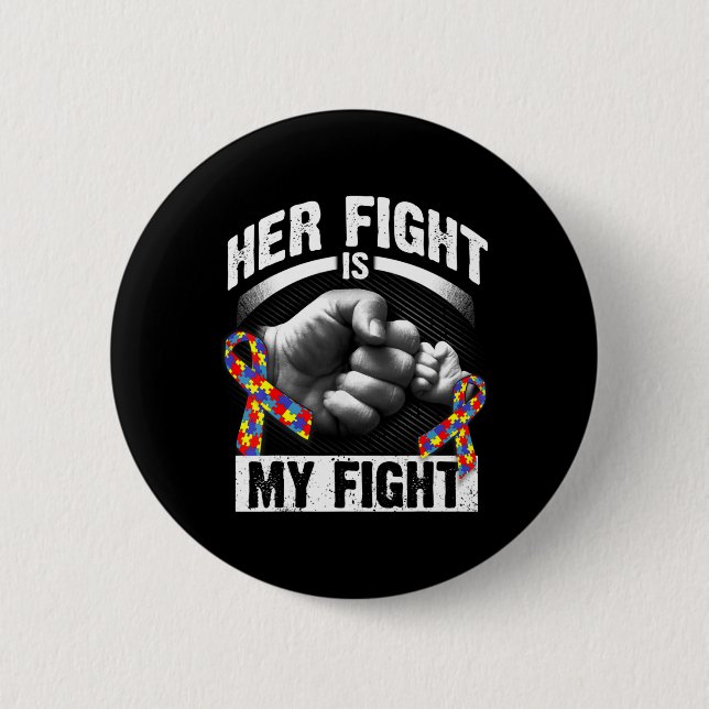 Macaron Rond 5 Cm Her Fight Is (Devant)