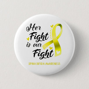 Macaron Rond 5 Cm Her Fight is our Fight Spina Bifida Awareness