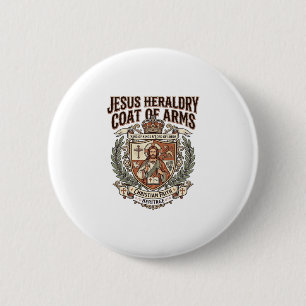 Macaron Rond 5 Cm Héraldique de Jésus Blason Héraldique de Jésus Bla