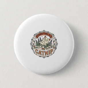 Macaron Rond 5 Cm Herbe à Chat Chat Herbe à Chat Vintage Vector Art
