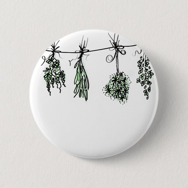 Macaron Rond 5 Cm Herbes du jardin (Devant)