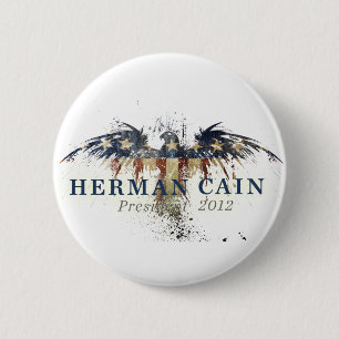Macaron Rond 5 Cm Herman Caïn pour le président