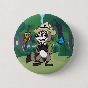 Macaron Rond 5 Cm Héros de papillon de Rick   de garde forestière -