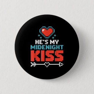 Macaron Rond 5 Cm Hes My Midnight Kiss Happy New Year Matching Coupl