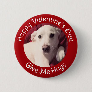 Macaron Rond 5 Cm Heureuse Sainte-Valentin mignon Chien Chien Chien 