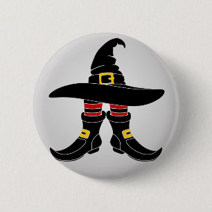 Macaron Rond 5 Cm Heureuse sorcière d'Halloween