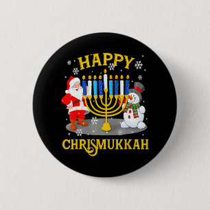 Macaron Rond 5 Cm Heureux Chrismukkah Funny Hanoukka Christmas Jewis