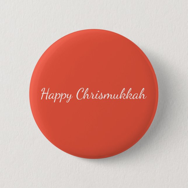 Macaron Rond 5 Cm Heureux Chrismukkah Pin (Devant)