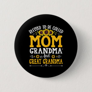 Macaron Rond 5 Cm Heureux D'Être Appelé Maman Grand-Mère Grand Grand