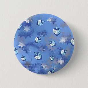 Macaron Rond 5 Cm Heureux Hanoukka Falling Star et Dreidels