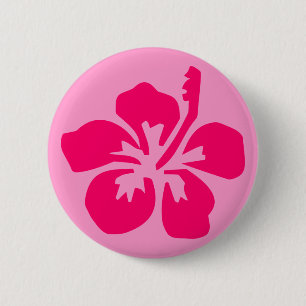 Macaron Rond 5 Cm Hibiscus rose vif