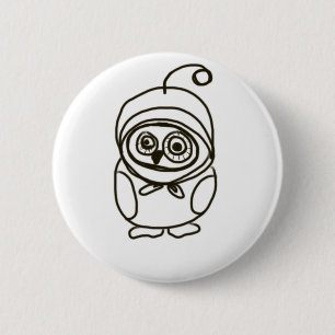 Macaron Rond 5 Cm hibou aimable simple