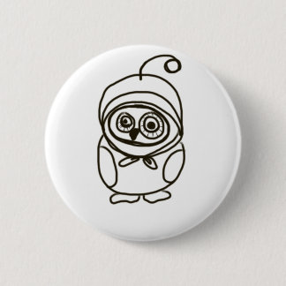 Macaron Rond 5 Cm hibou aimable simple