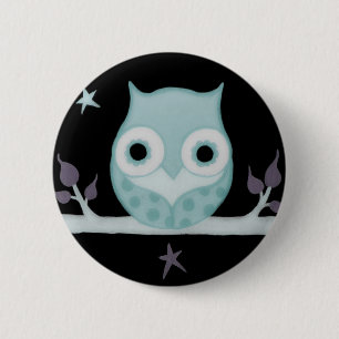 Macaron Rond 5 Cm Hibou calme