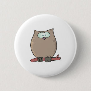 Macaron Rond 5 Cm hibou de dessin animé mignon drôle