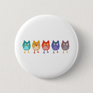 Macaron Rond 5 Cm Hibou de nous
