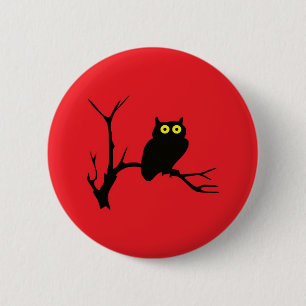 Macaron Rond 5 Cm Hibou mauvais