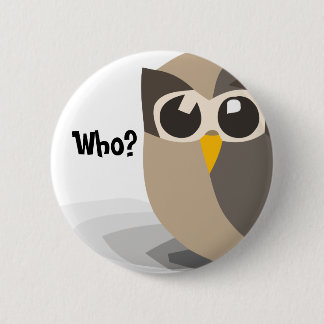 Macaron Rond 5 Cm hibou, qui ? Bouton