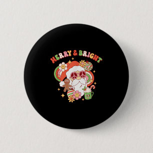 Macaron Rond 5 Cm Hiérarchiser Santa Clause Joyeux Et Super Noire