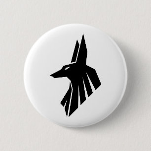 Macaron Rond 5 Cm Hiéroglyphes égyptiens - Anubis