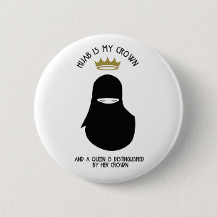 Macaron Rond 5 Cm Hijab est ma couronne - NIQAB