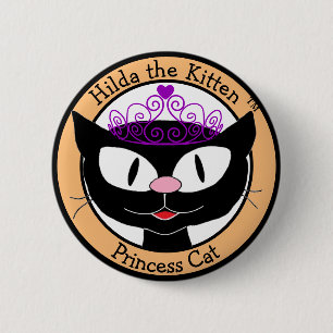 Macaron Rond 5 Cm Hilda le Kitten™ Princess Cat