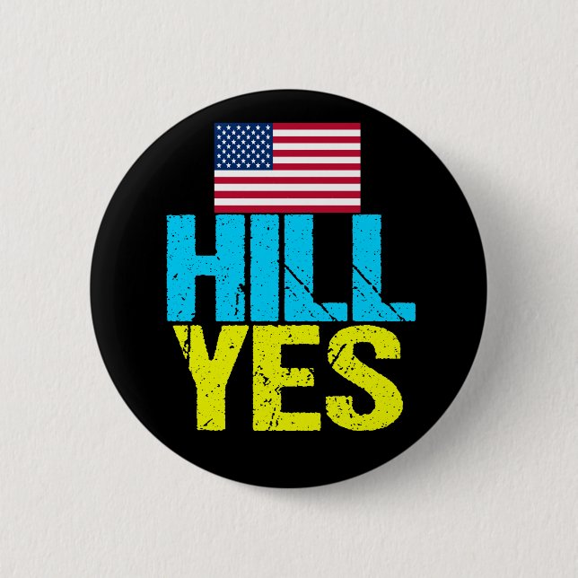 Macaron Rond 5 Cm Hill Oui Moderne Hillary Clinton (Devant)