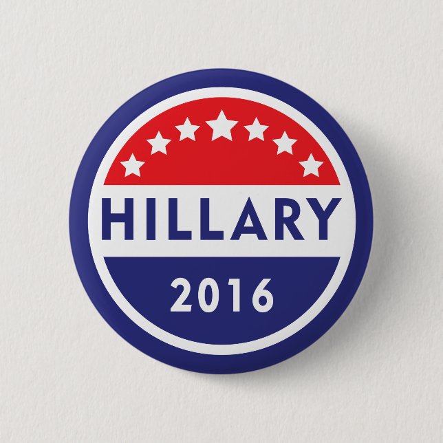 Macaron Rond 5 Cm Hillary Clinton 16 Bouton (Devant)