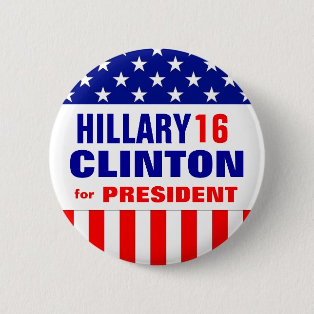 MACARON ROND 5 CM HILLARY CLINTON 2016 (Devant)