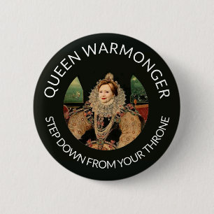 Macaron Rond 5 Cm Hillary Clinton alias Queen Warmonger