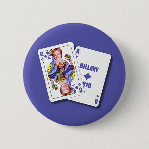 Macaron Rond 5 Cm Hillary Clinton comme cartes de nerf de boeuf pour