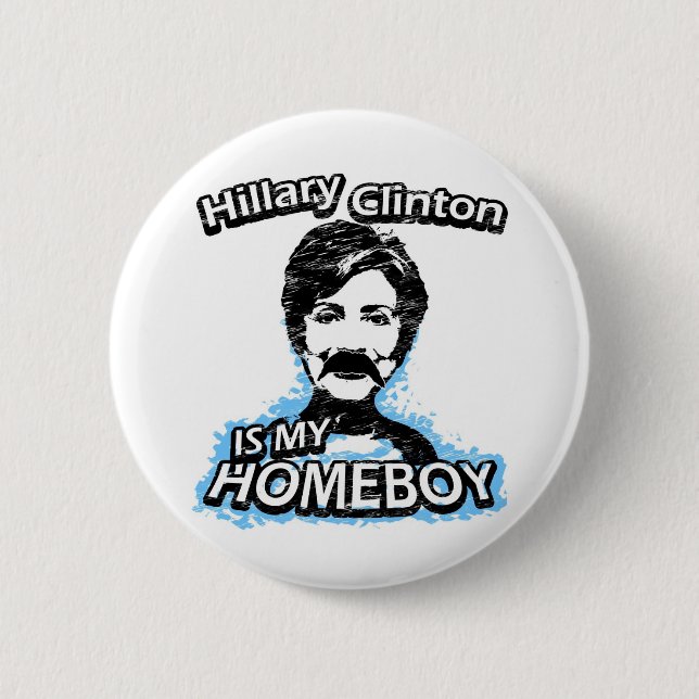 Macaron Rond 5 Cm Hillary Clinton est mon homeboy (Devant)