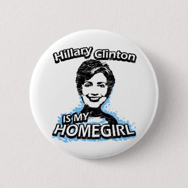 Macaron Rond 5 Cm Hillary Clinton est mon homegirl (Devant)