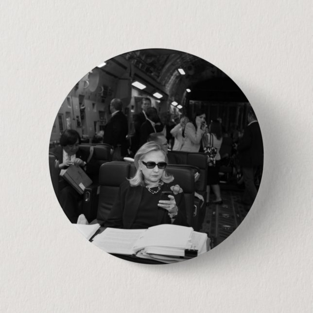Macaron Rond 5 Cm Hillary Clinton étant un patron (Devant)