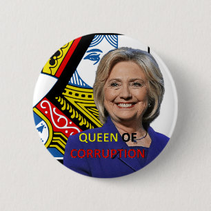 Macaron Rond 5 Cm Hillary Clinton la reine de la corruption