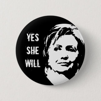 Macaron Rond 5 Cm Hillary Clinton : Oui, elle fera Button