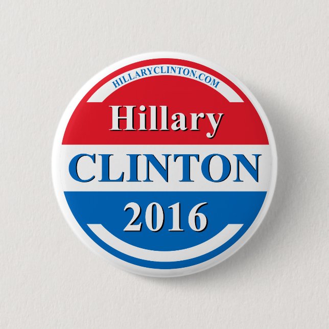 Macaron Rond 5 Cm Hillary Clinton pour le président 2016 (Devant)