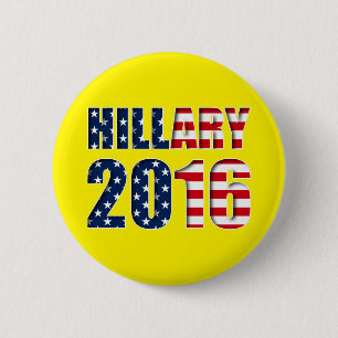 Macaron Rond 5 Cm Hillary Clinton pour le président 2016 bouton
