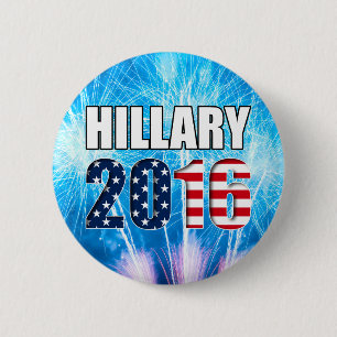 Macaron Rond 5 Cm Hillary Clinton pour le président 2016 bouton