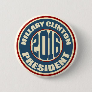 Macaron Rond 5 Cm Hillary Clinton pour le président en 2016