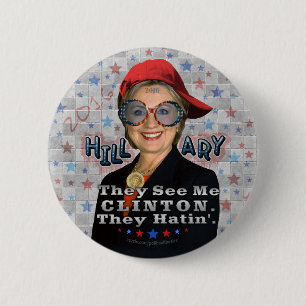 Macaron Rond 5 Cm Hillary Clinton Président 2016 élection drôle