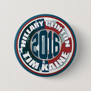 Macaron Rond 5 Cm Hillary Clinton Tim Kaine en 2016