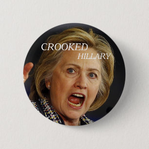 Macaron Rond 5 Cm Hillary Clinton tordue 2016