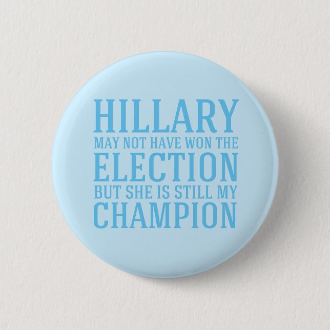 Macaron Rond 5 Cm Hillary est toujours mon champion (Devant)
