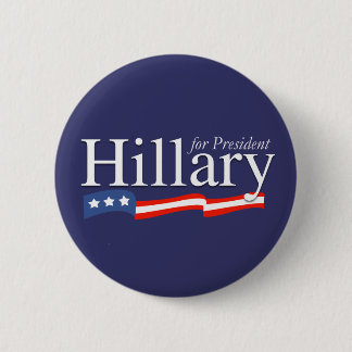 Macaron Rond 5 Cm Hillary pour le Président Buttons et autocollants