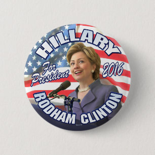 Macaron Rond 5 Cm Hillary Rodham Clinton 2016
